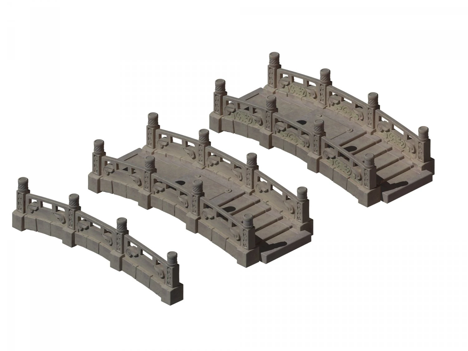 kunlun - square stone bridge 01 3D Model .c4d .max .obj .3ds .fbx .stl .blend 