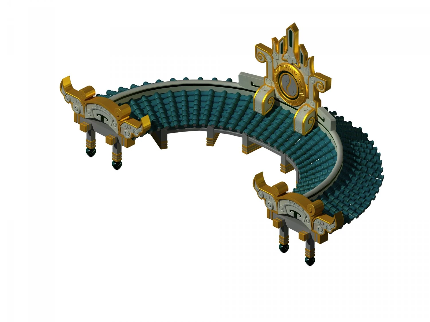 kunlun - tai chi suspension bridge 3D Model .c4d .max .obj .3ds .fbx .stl .blend 
