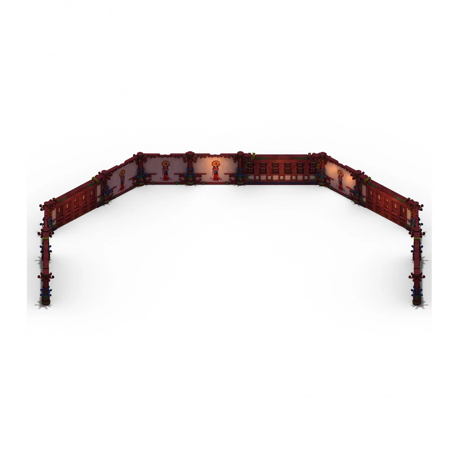 lee pagoda - two - story wall 3D Model .c4d .max .obj .3ds .fbx .stl .blend