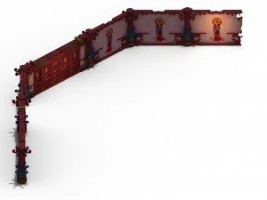 lee pagoda - two - story wall 3D Model