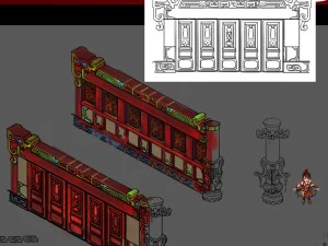 lee pagoda - two - story wall 3D Model