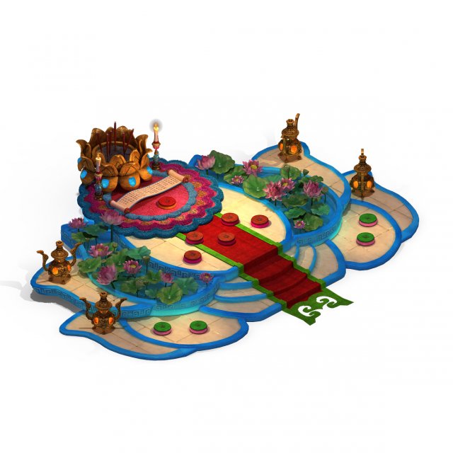 lei fengta - lotus terrace 3Dモデル .c4d .max .obj .3ds .fbx .stl .blend 