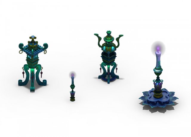lee pagoda - sixth floor candle - incense burner 3D Model .c4d .max .obj .3ds .fbx .stl .blend 