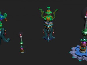lee pagoda - sixth floor candle - incense burner 3D Model
