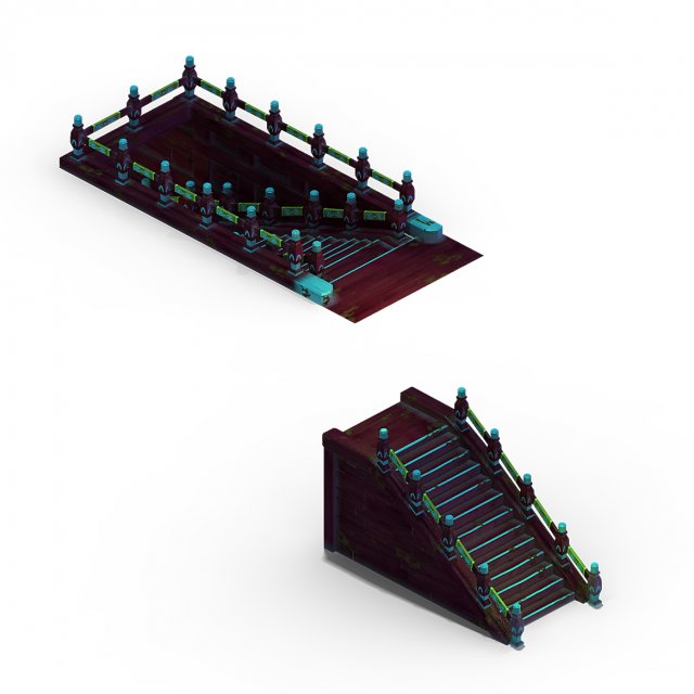 pagoda - stairs 09 3D Model .c4d .max .obj .3ds .fbx .stl .blend 