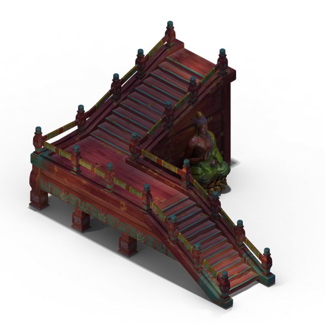lei pagoda - stairs - statue 3Dモデル .c4d .max .obj .3ds .fbx .stl .blend 