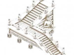 lei pagoda - stairs - statue 3Dモデル