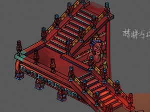 lei pagoda - stairs - statue 3Dモデル