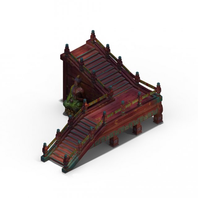 leifeng tower - wooden staircase 03 3D 模型 .c4d .max .obj .3ds .fbx .stl .blend
