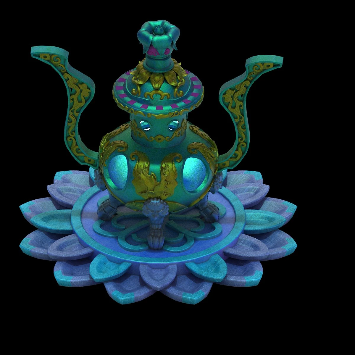 lee pagoda - fifth floor debris - incense burner 3D Model .c4d .max .obj .3ds .fbx .stl .blend 