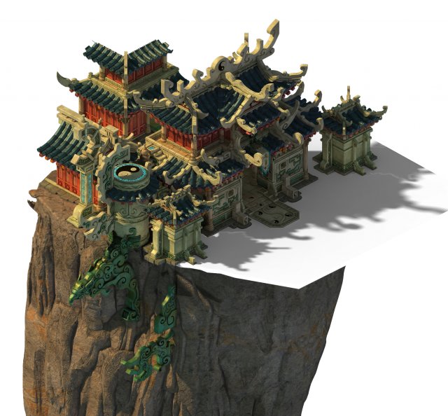 quanzhen teach - the hall Model 3D .c4d .max .obj .3ds .fbx .stl .blend 
