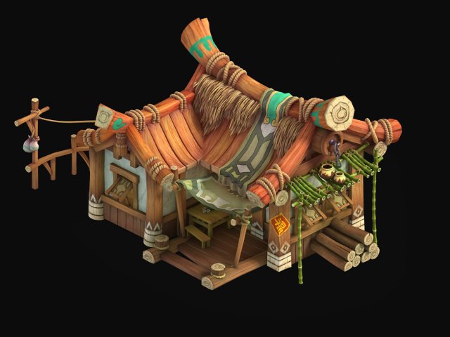 small apricot - wild house 3D Model .c4d .max .obj .3ds .fbx .stl .blend 