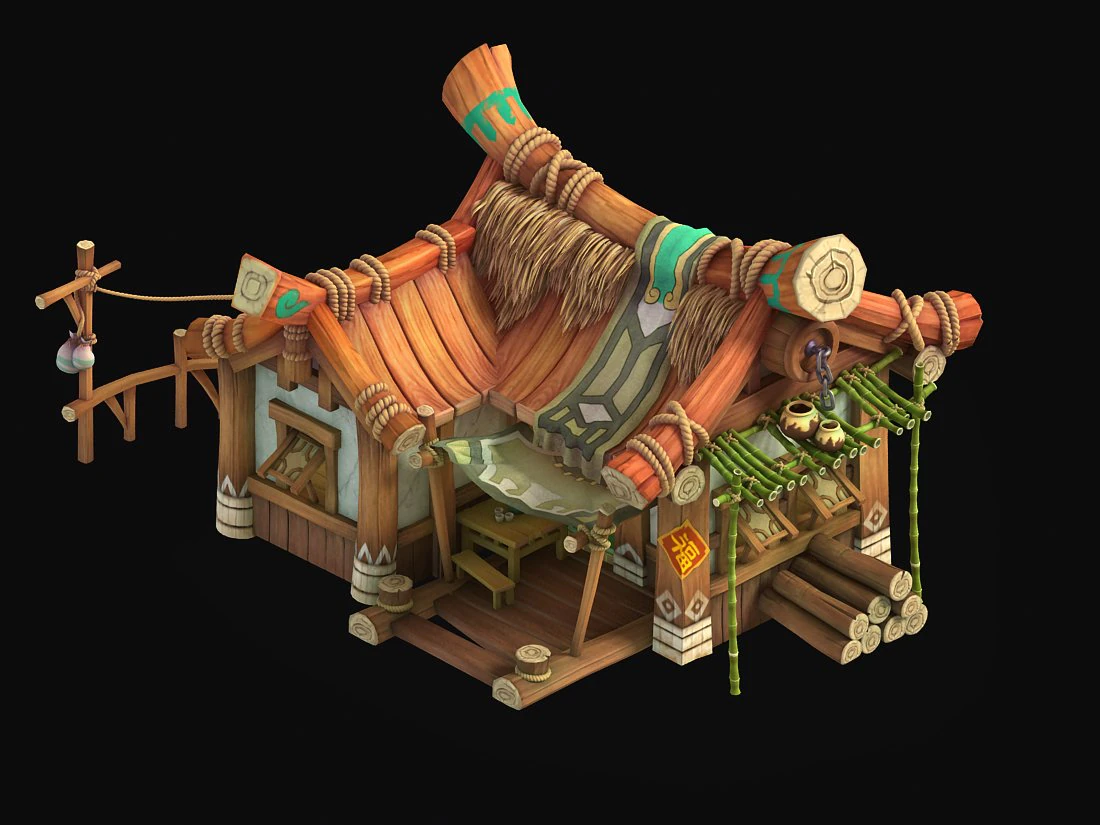 small apricot - wild house 3D Model .c4d .max .obj .3ds .fbx .stl .blend 