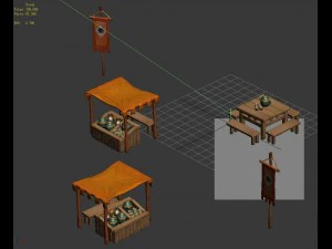 small apricot village - field rest station herbal tea shop 3D Model