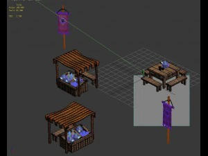 small apricot village - field rest station herbal tea shop 3D Model