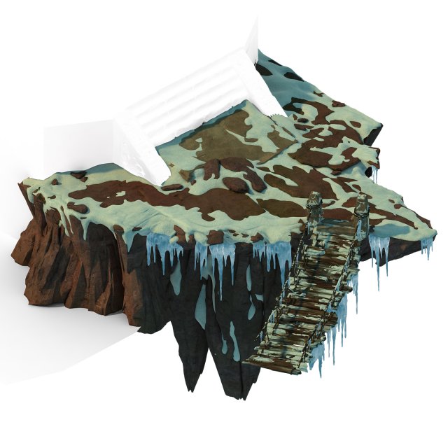 white camel mountain - suspended bridge surface 3D Модель .c4d .max .obj .3ds .fbx .stl .blend 