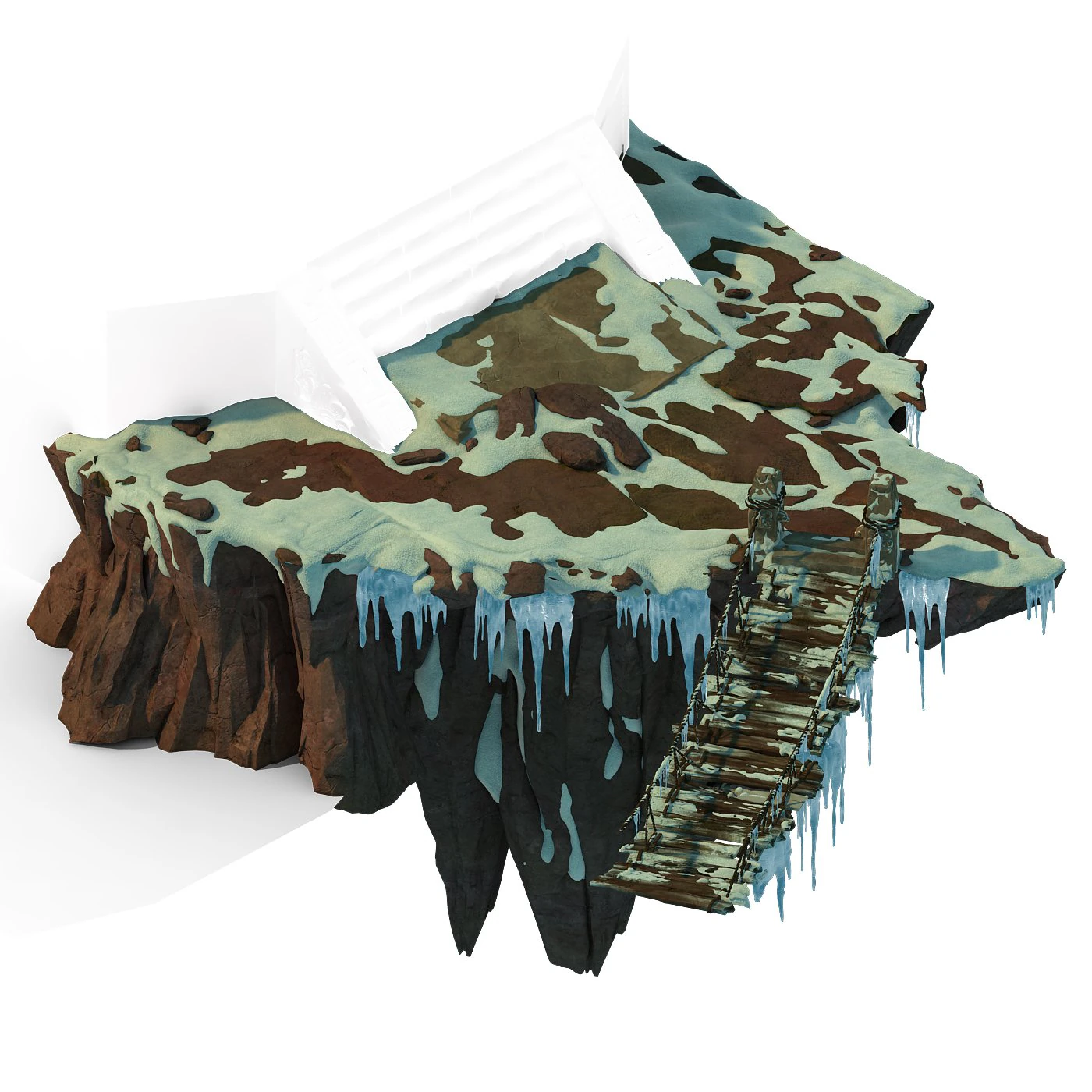 white camel mountain - suspended bridge surface 3D Model .c4d .max .obj .3ds .fbx .stl .blend