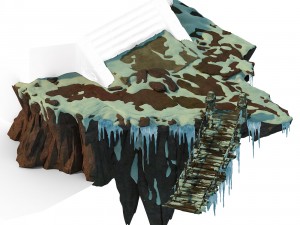 white camel mountain - suspended bridge surface 3D Model