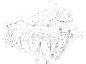white camel mountain - suspended bridge surface 3D Модель