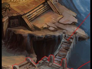 white camel mountain - suspended bridge surface 3D Model