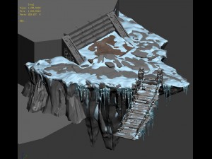 white camel mountain - suspended bridge surface 3D Модель