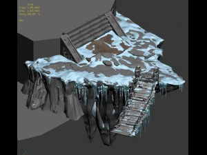 white camel mountain - suspended bridge surface 3D Model