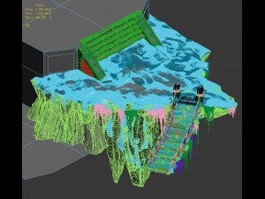 white camel mountain - suspended bridge surface 3D Модель