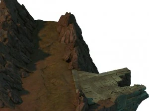 white camel mountain - mountain broken bridge 3D Model