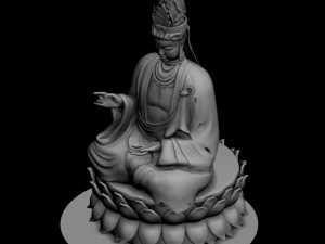 large stone carving - buddha 03 Model 3D