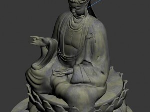 large stone carving - buddha 03 Model 3D
