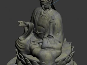 large stone carving - buddha 03 3D Model