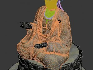 large stone carving - buddha 03 3D Model