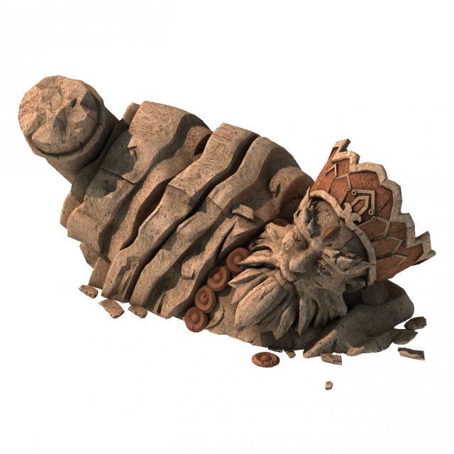 large stone carving - broken buddha 01 3D मॉडल .c4d .max .obj .3ds .fbx .stl .blend 