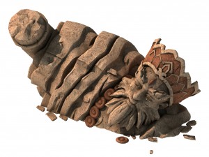 large stone carving - broken buddha 01 3D Model