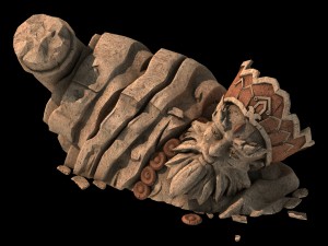 large stone carving - broken buddha 01 3D मॉडल