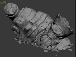 large stone carving - broken buddha 01 3D Model