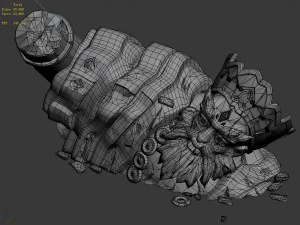 large stone carving - broken buddha 01 3D Model
