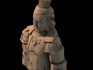 large stone carving - broken buddha statue 02 Modelo 3D