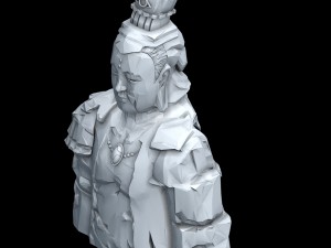 large stone carving - broken buddha statue 02 Modelo 3D