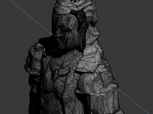 large stone carving - broken buddha statue 02 Modelo 3D