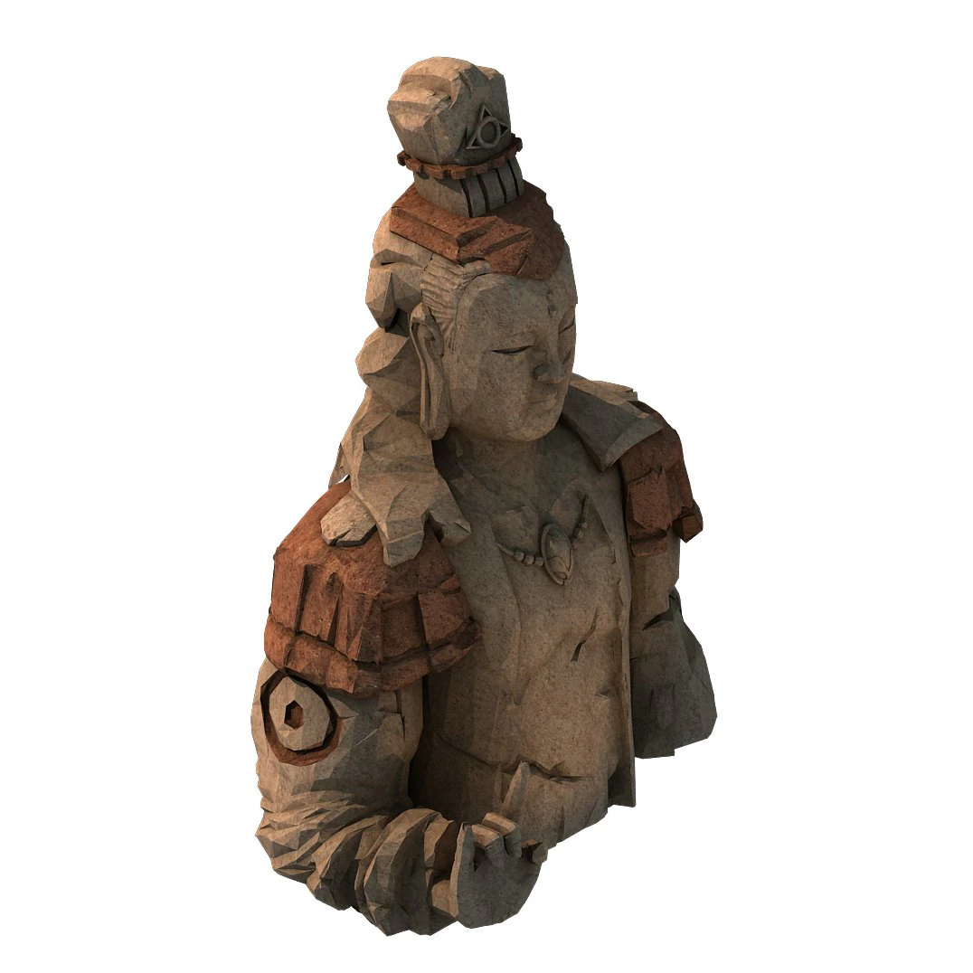 large stone carving - broken buddha 03 3D Model .c4d .max .obj .3ds .fbx .stl .blend