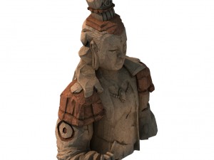 large stone carving - broken buddha 03 Modelo 3D
