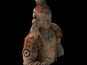 large stone carving - broken buddha 03 3D 模型