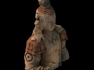 large stone carving - broken buddha 03 3D Model