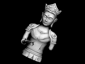 large stone carving - broken buddha 04 3D मॉडल