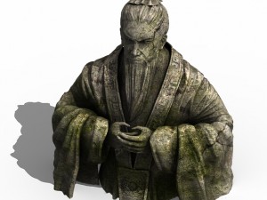 large - stone statue 01 3Dモデル