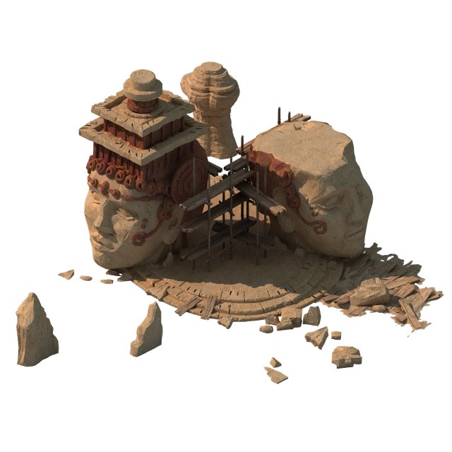 large stone carvings - built buddha statue 01 3D Model .c4d .max .obj .3ds .fbx .stl .blend 