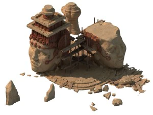 duże kamienne rzeźby - zbudowany posąg Buddy 01 Model 3D