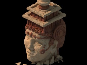 large stone carvings - built buddha statue 01 3D Model