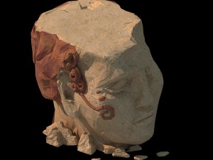 large stone carvings - built buddha statue 01 3D Model